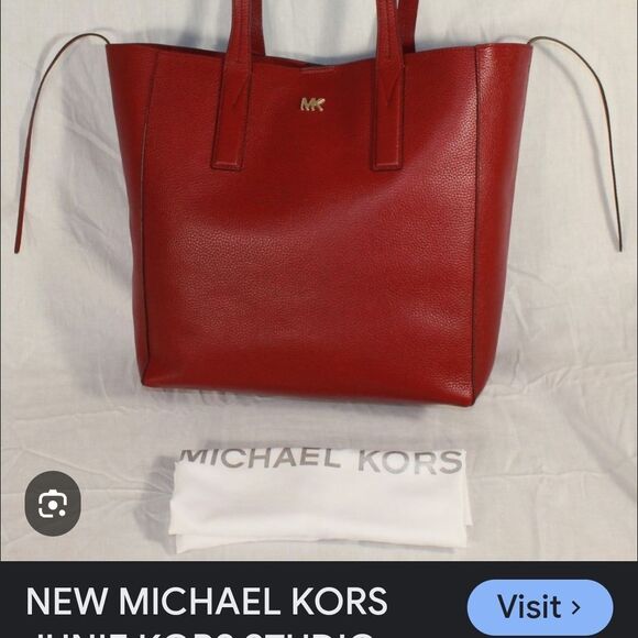Michael Kors Cherry Red Tote - Picture 3 of 8